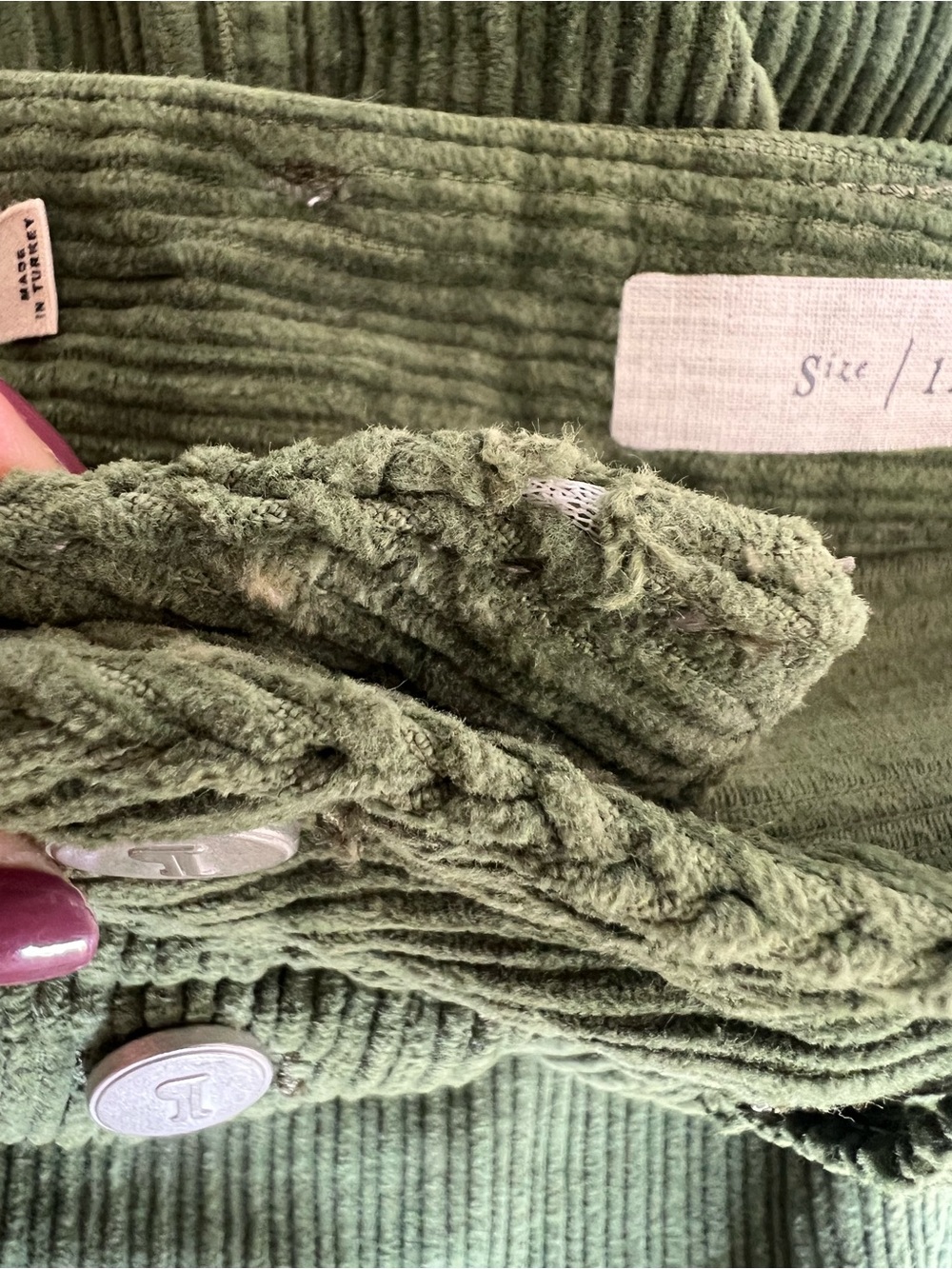 Pilcro and the Letterpress Olive Green Corduroy Midi Skirt - Picture 14 of 14